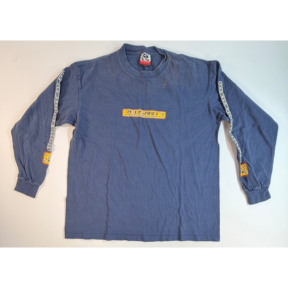 Vintage Redsand Long Sleeve T-Shirt Navy Blue 90s Surf Skate Made in USA Large